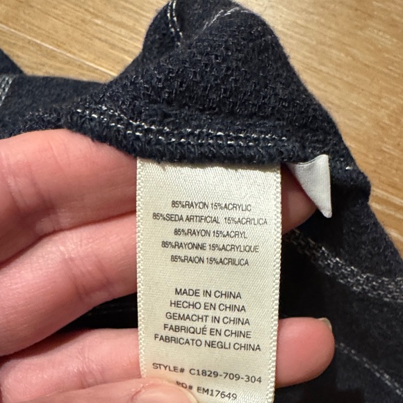 NWOT Anthropology Cloth &Stone Women's Navy Striped Tunic Dress - Picture 5 of 8